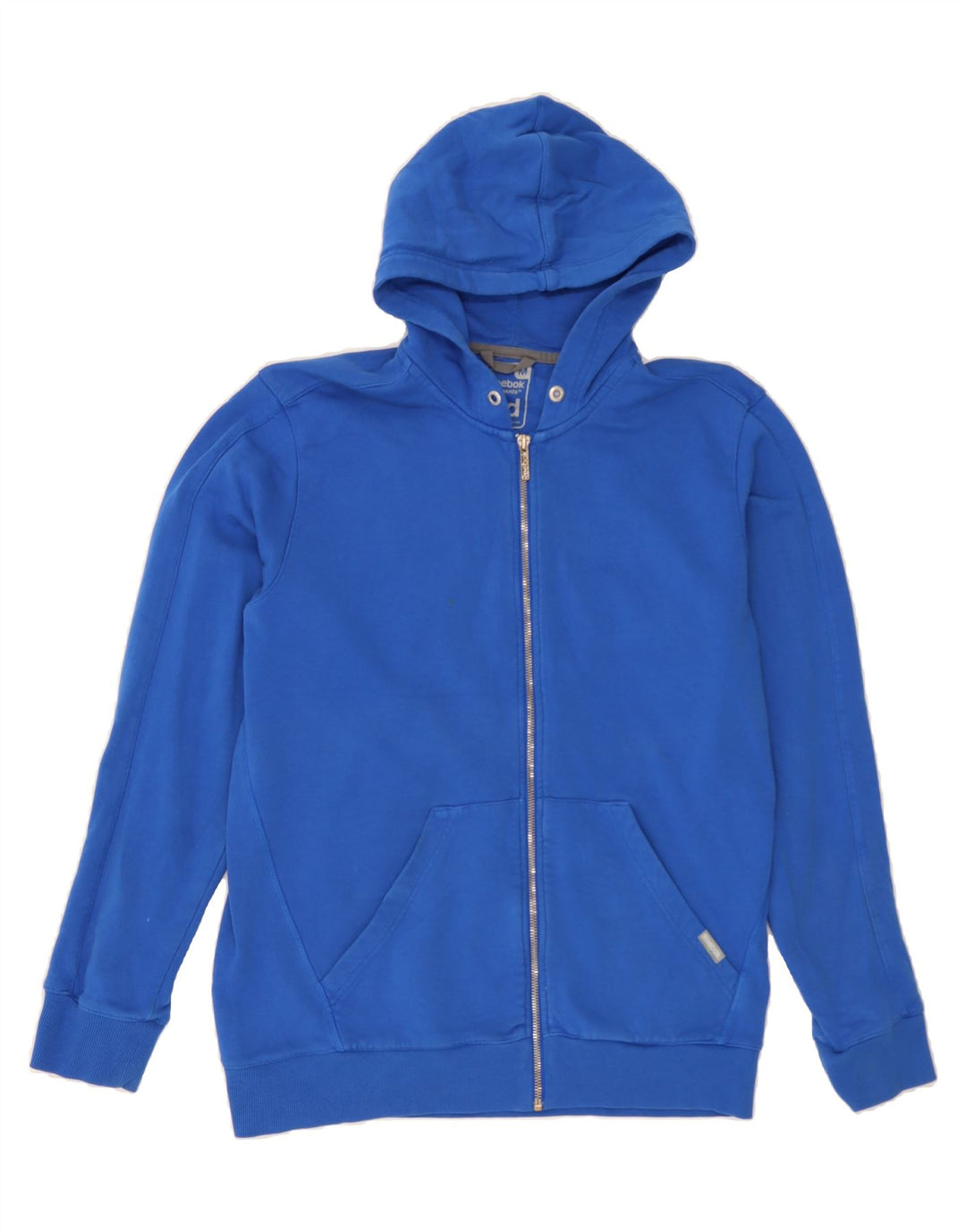 REEBOK Womens Zip Hoodie Sweater UK 14 Medium Blue Cotton Vintage Reebok and Second-Hand Reebok from Messina Hembry 