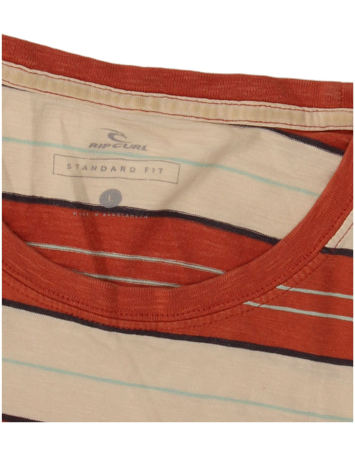 T-shirt da uomo con vestibilità standard Rip Curl, a righe larghe arancioni