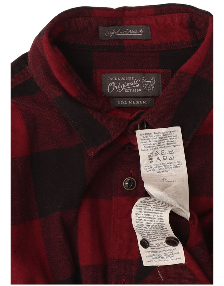 Camicia da uomo in flanella Jack & Jones in cotone a quadri rossi medi