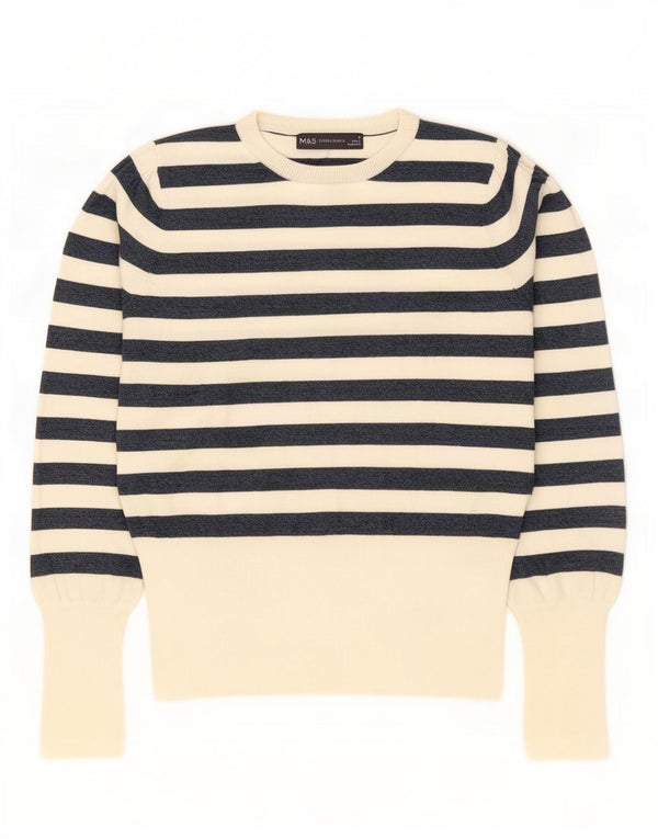 Maglione maglione con scollo a barca da donna Marks & Spencer UK 10 piccolo bianco sporco