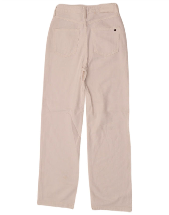 Jeans dritti da donna Tommy Hilfiger W27 L30 cotone bianco