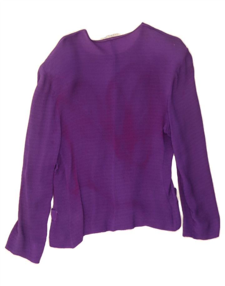 MARIKA BLU Womens Long Sleeve Shirt Blouse IT 42 Medium Purple Viscose Vintage Marika Blu and Second-Hand Marika Blu from Messina Hembry 