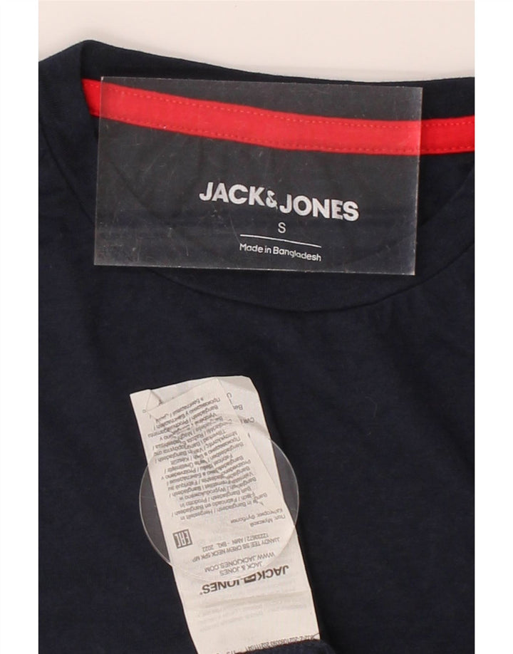 JACK & JONES Mens T-Shirt Top Small Navy Blue Cotton Vintage Jack & Jones and Second-Hand Jack & Jones from Messina Hembry 