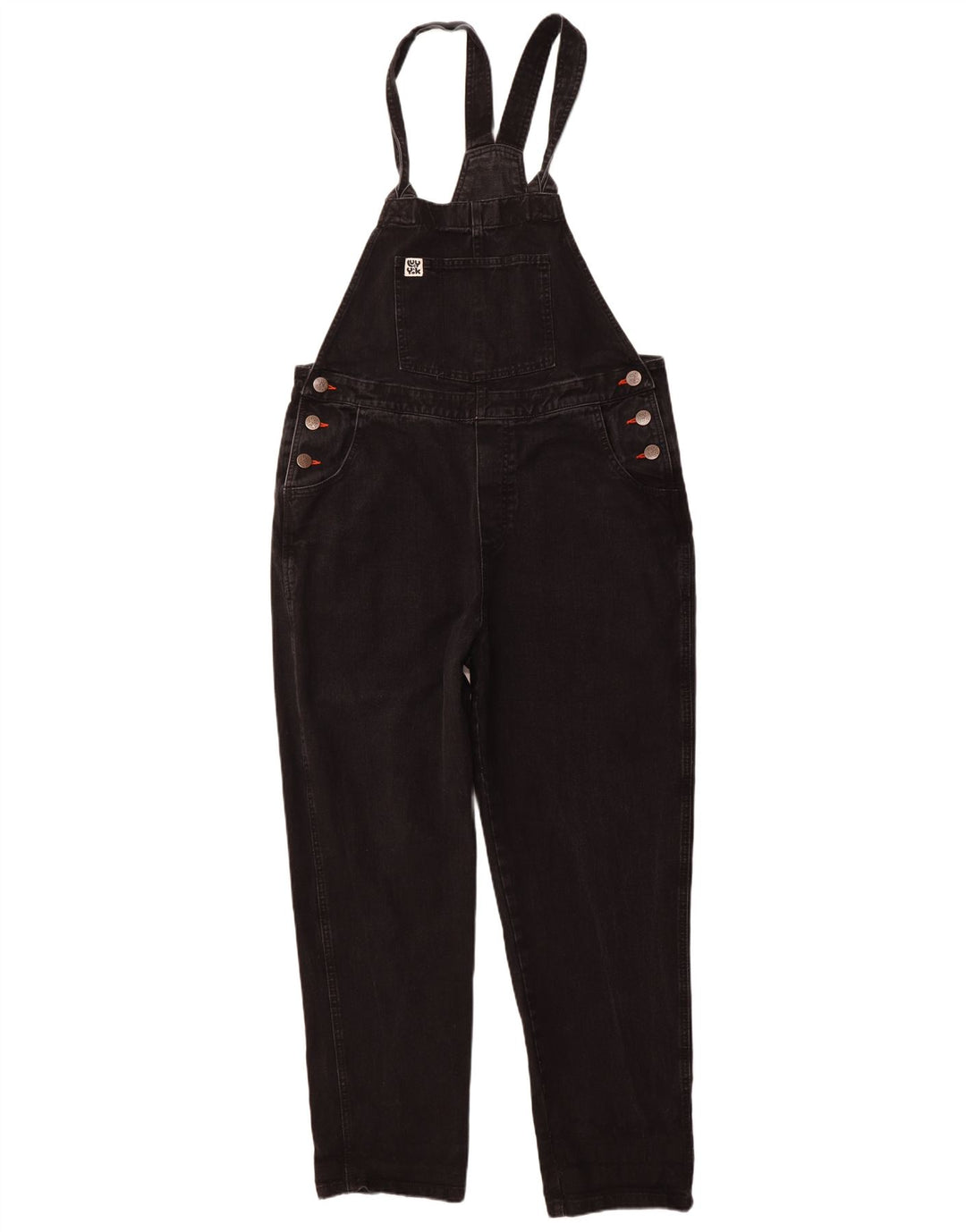 LUCY & YAK Salopette da donna Jeans UK 14 Large W38 L28 Cotone nero