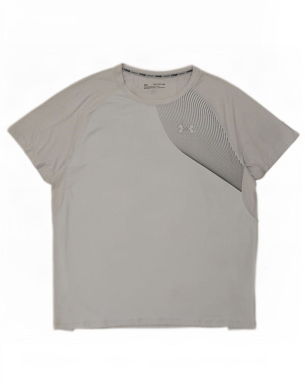 Maglietta grafica da uomo Under Armour Heat Gear Top 2XL Gessato grigio