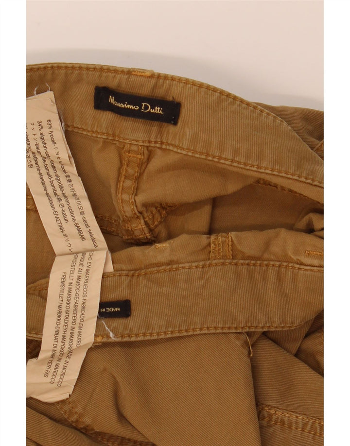 Pantaloni cargo slim da donna Massimo Dutti EU 38 Small W28 L31 Lyocell marrone