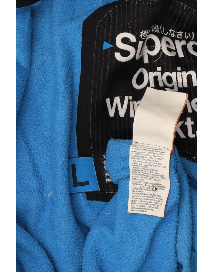 Giacca a vento da uomo con cappuccio SUPERDRY UK 40 grande nera