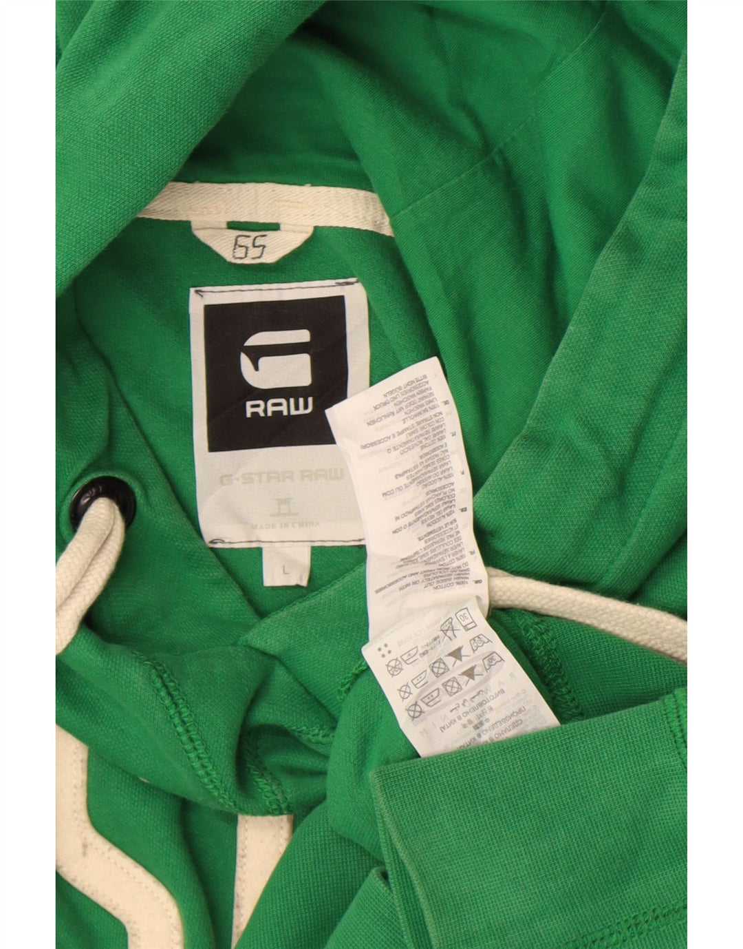 Felpa con cappuccio grafica da uomo G-Star, grande cotone verde