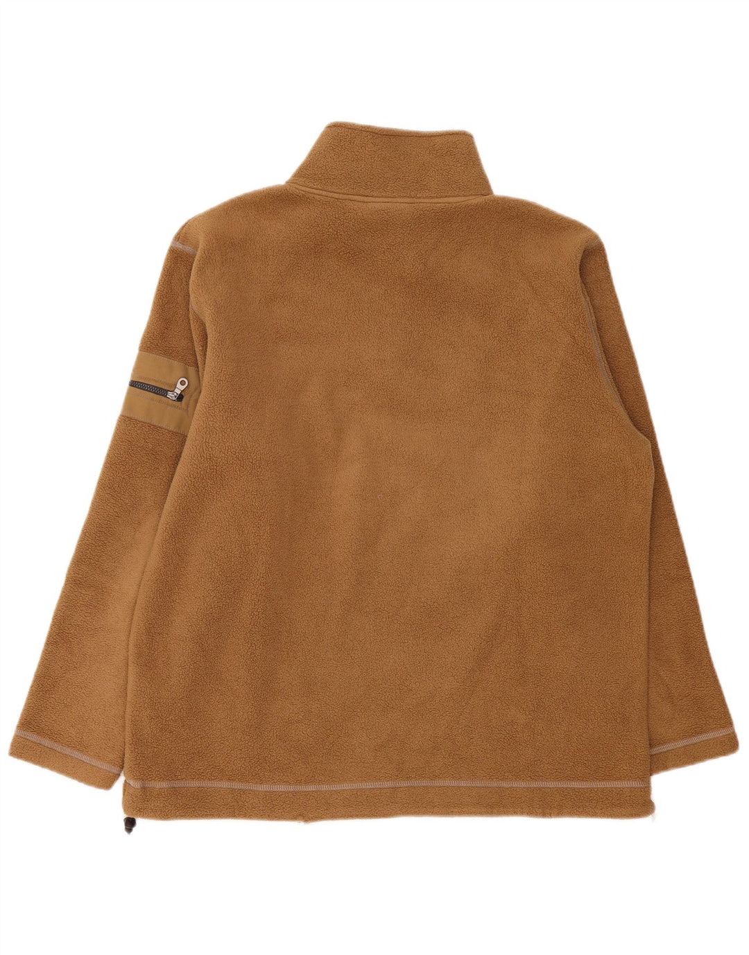 Maglione in pile da uomo con zip e collo Murphy & Nye, grande, in poliestere beige