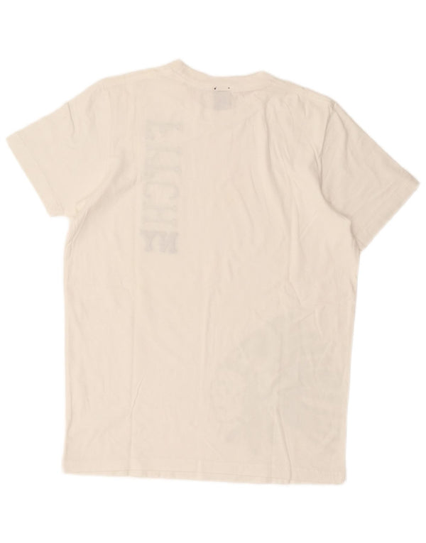 T-shirt con grafica muscolare da uomo Abercrombie & Fitch XL in cotone bianco sporco