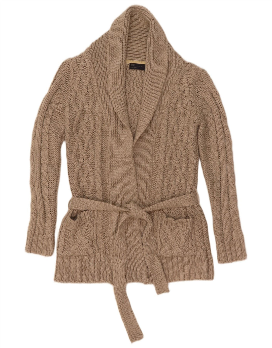 Maglione cardigan da donna Zara UK 10 piccolo grigio acrilico