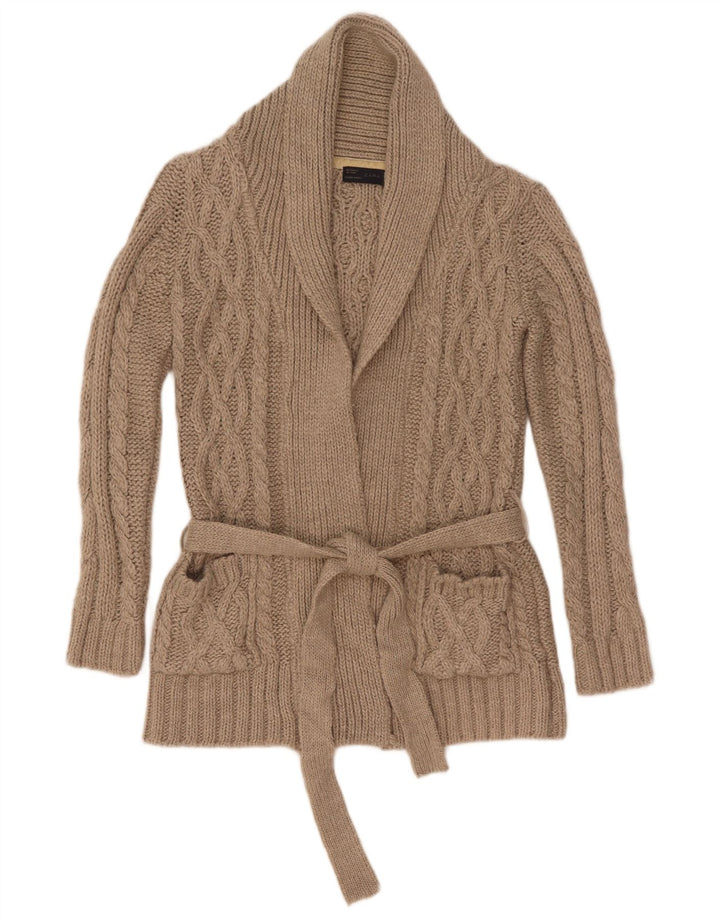 Maglione cardigan da donna Zara UK 10 piccolo grigio acrilico