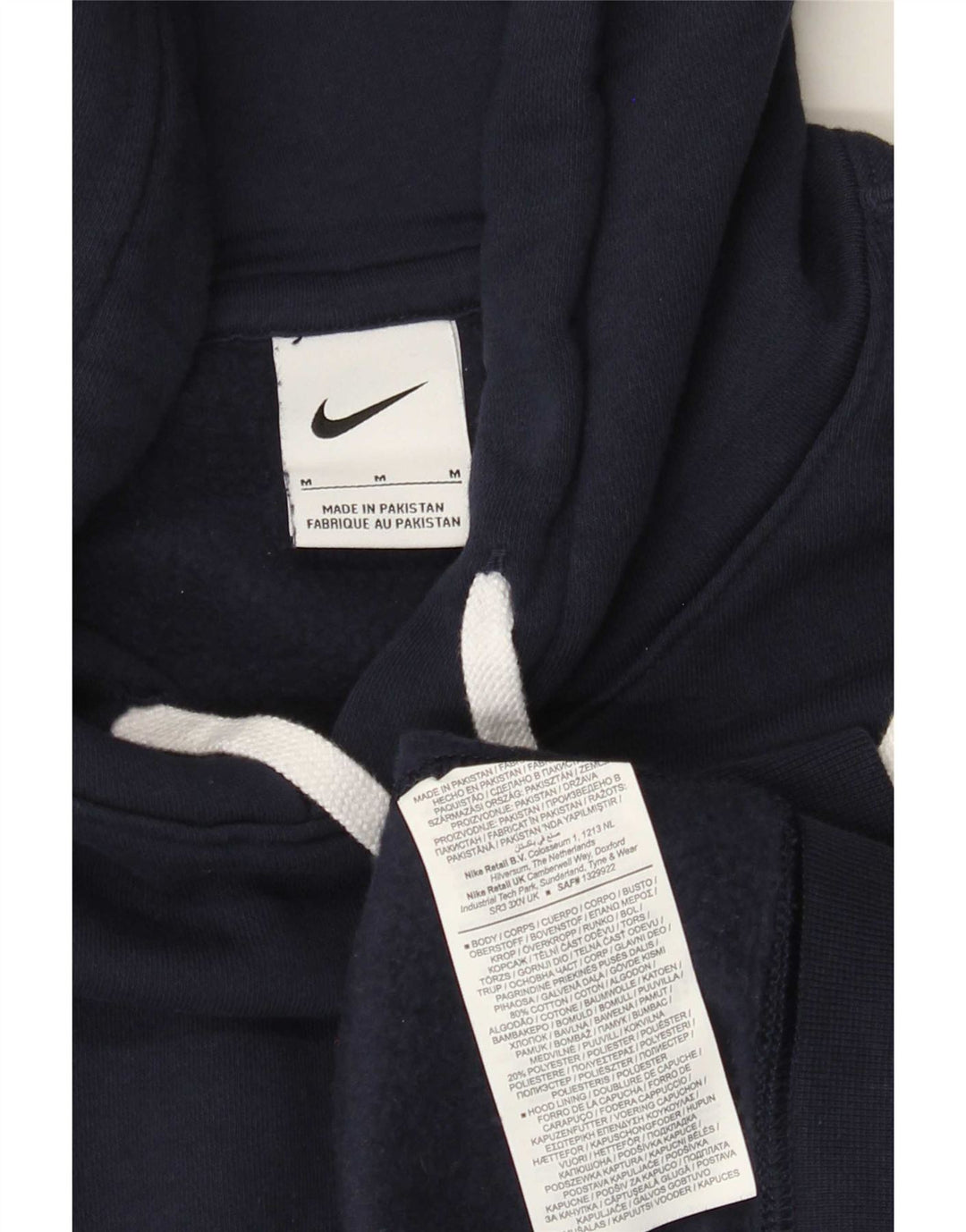 Felpa con cappuccio da uomo Nike, cotone medio blu navy