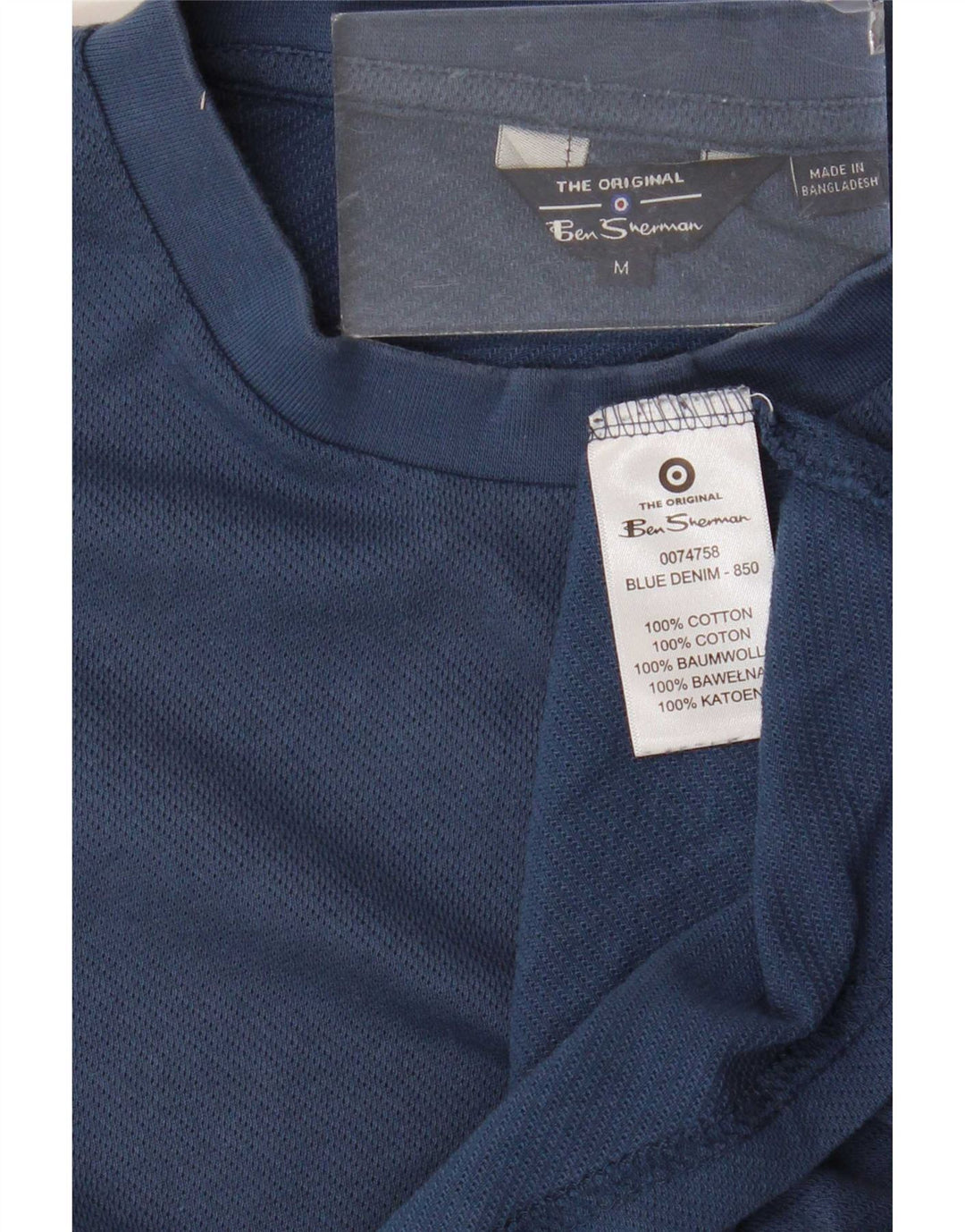 T-shirt da uomo Ben Sherman Top in cotone blu navy medio