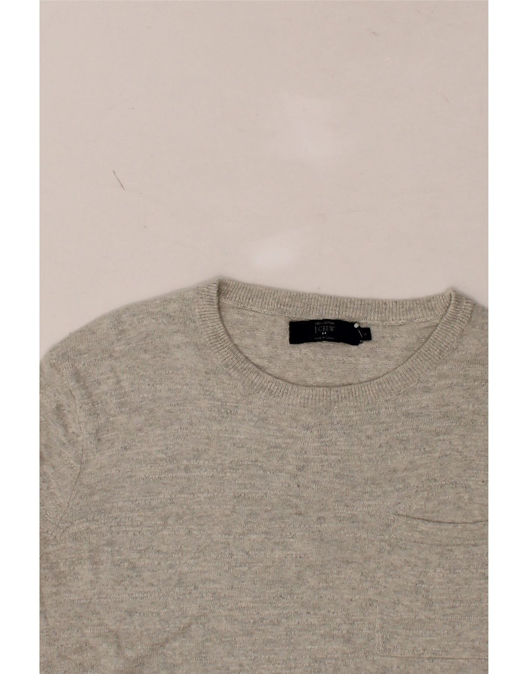 J. CREW Womens Oversized Boat Neck Jumper Sweater UK 10 Small Grey Cotton Vintage J. Crew and Second-Hand J. Crew from Messina Hembry 