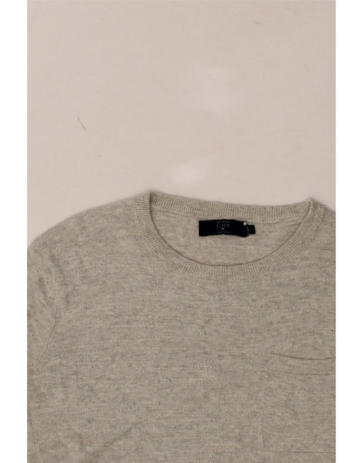 J. CREW Womens Oversized Boat Neck Jumper Sweater UK 10 Small Grey Cotton Vintage J. Crew and Second-Hand J. Crew from Messina Hembry 