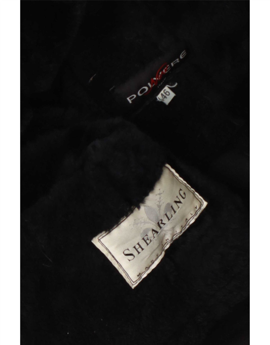 Giacca in shearling vintage da donna IT 46 grande nera