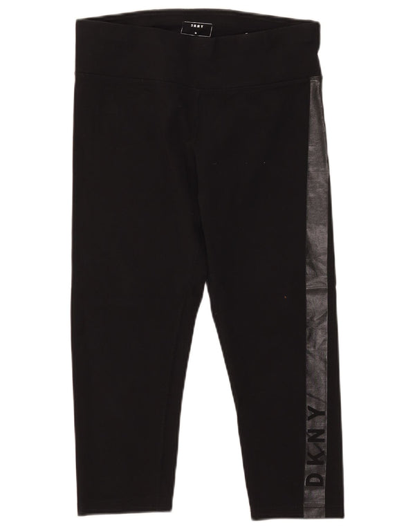 Leggings Capri grafici da donna Dkny UK 12 cotone color block medio nero
