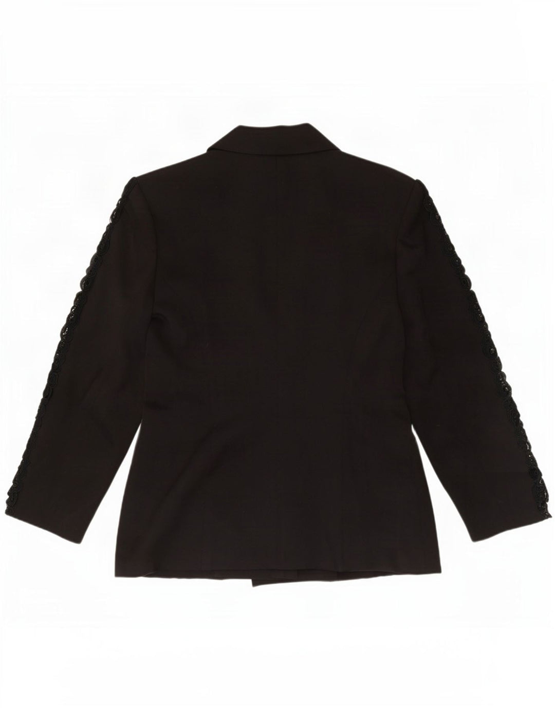 Giacca blazer doppiopetto vintage da donna UK 12 Medium Black Paisley