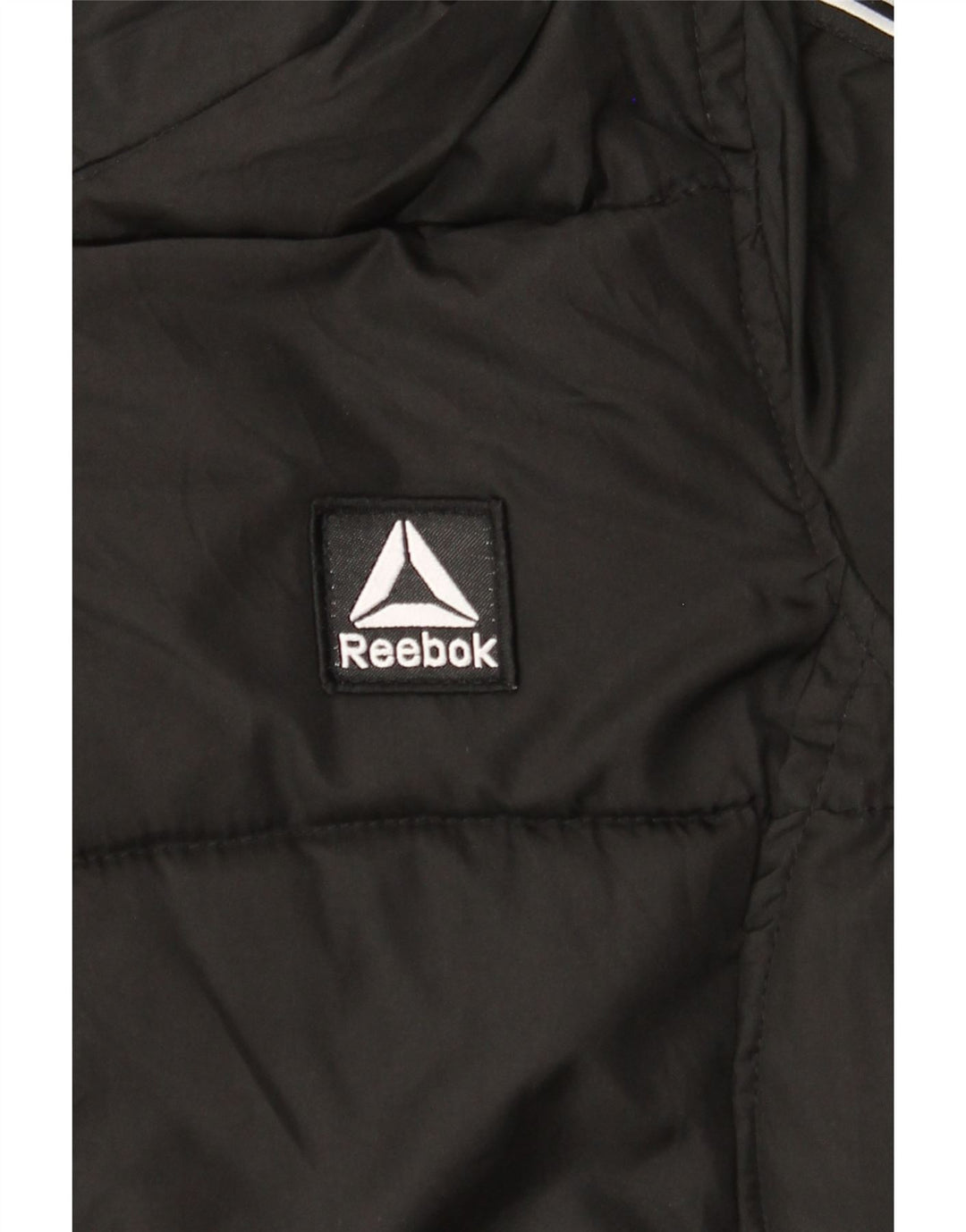 Giacca imbottita con cappuccio Reebok da donna con grafica UK 10 piccola nera