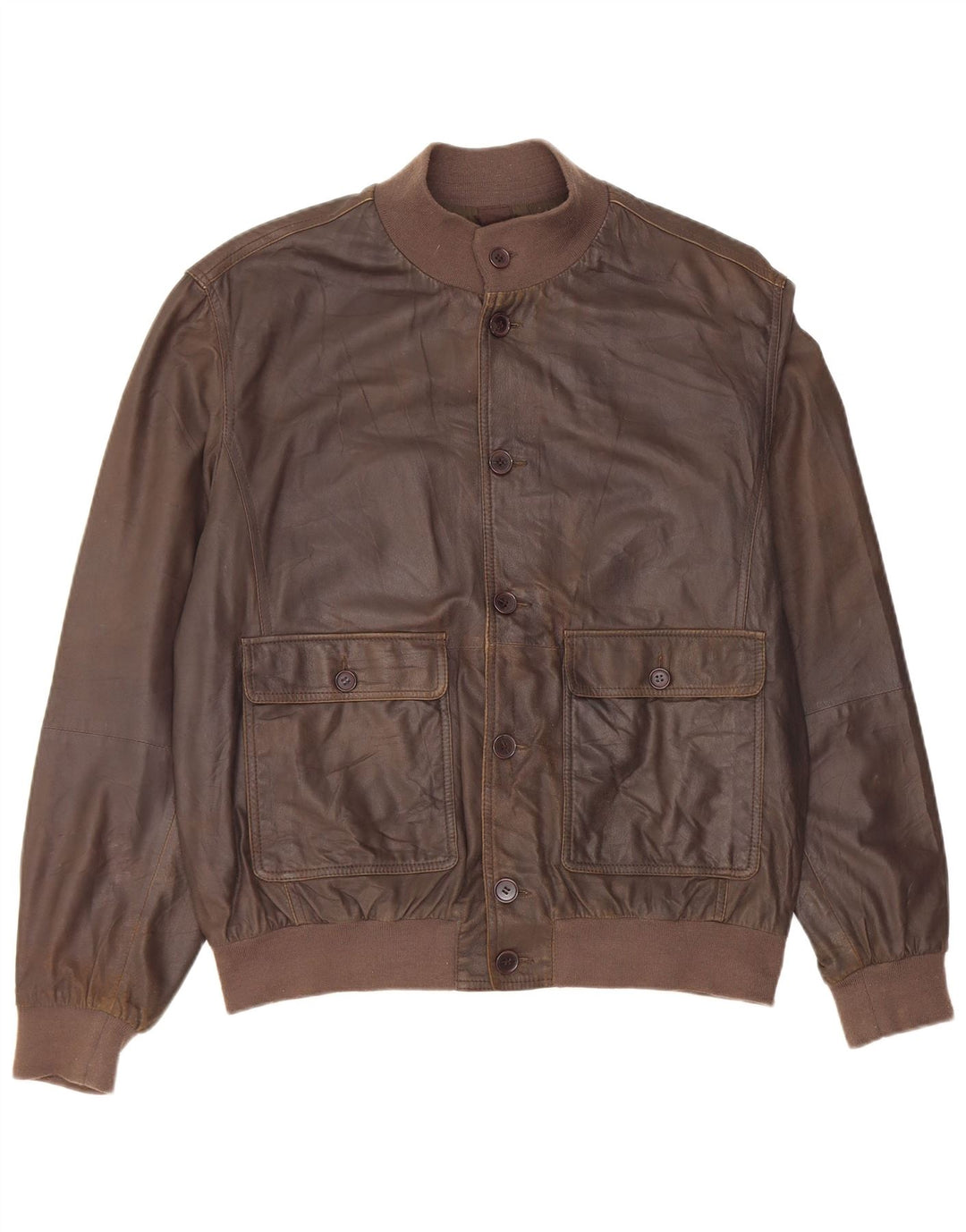 Giubbotto bomber da uomo in pelle Gimo UK 38 in pelle marrone medio