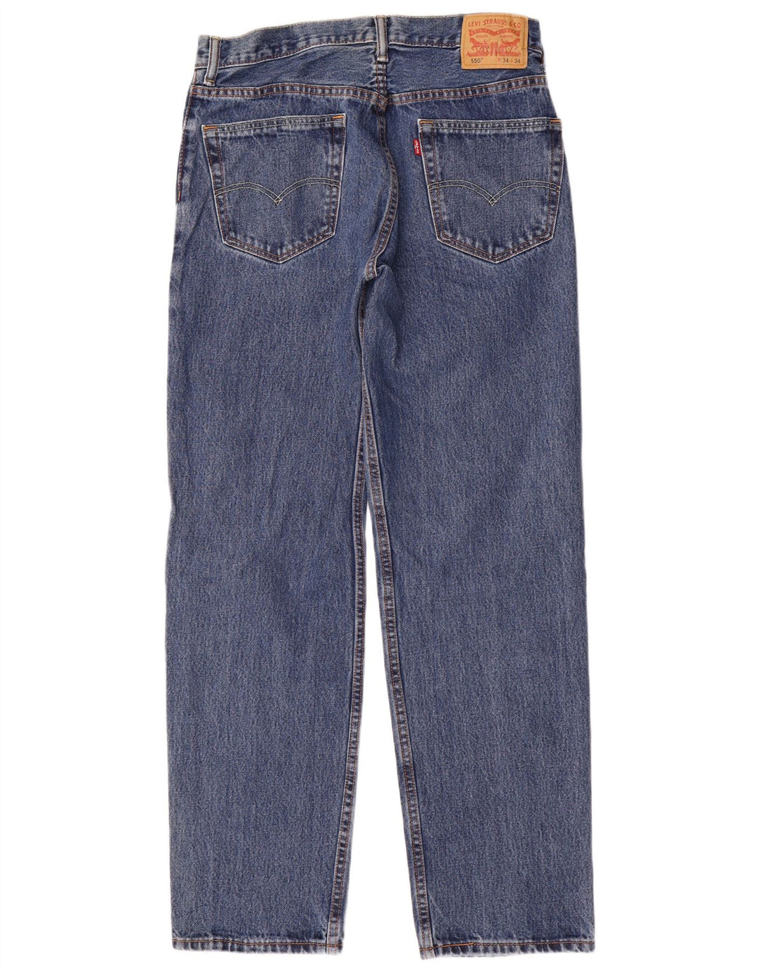 LEVI'S Jeans dritti da uomo 550 vestibilità rilassata W34 L34 cotone blu