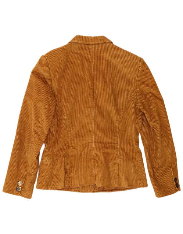 Giacca vintage da donna in velluto a coste a 3 bottoni UK 12 Marrone medio