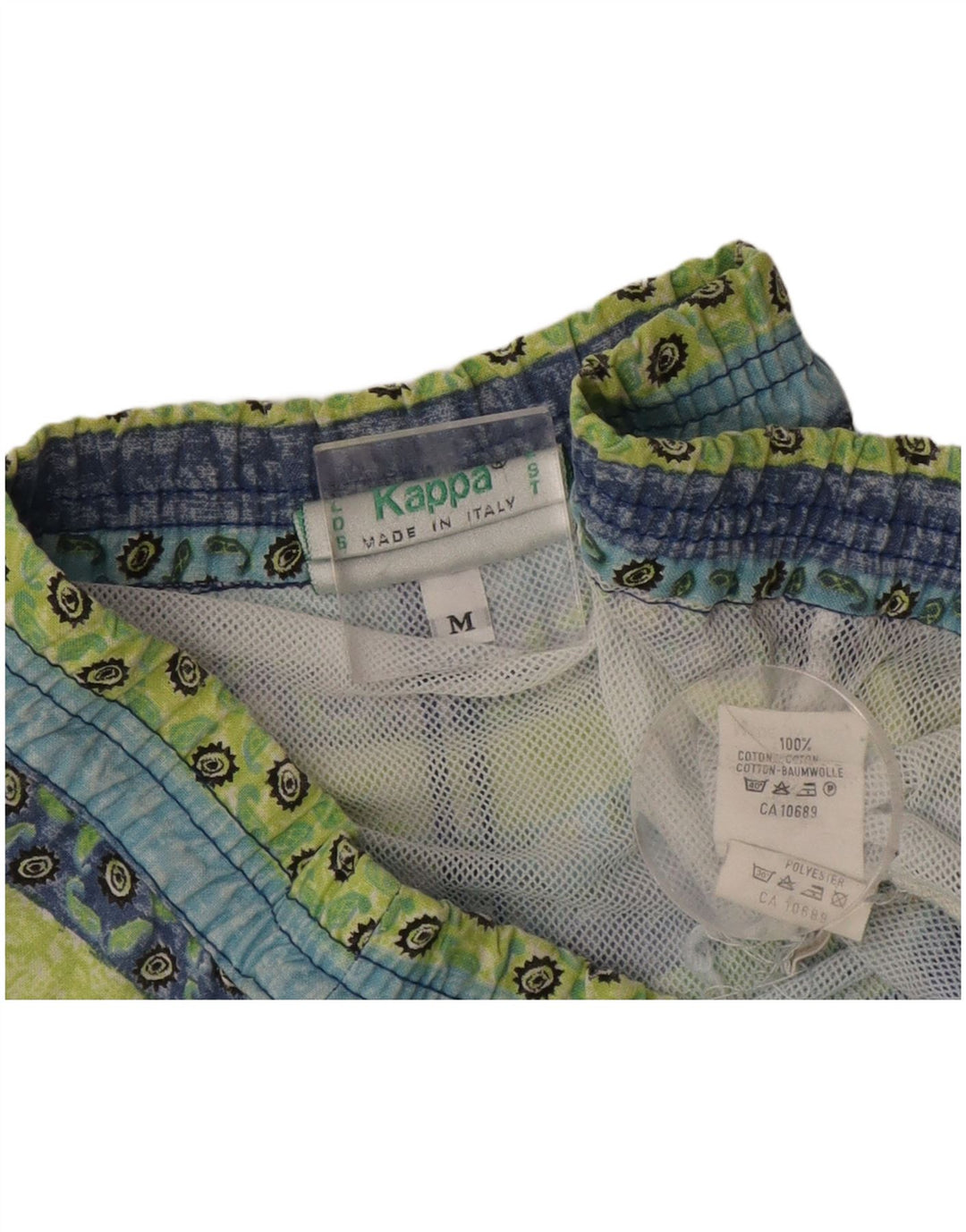 Pantaloncini da bagno uomo Kappa in cotone rigato blu medio