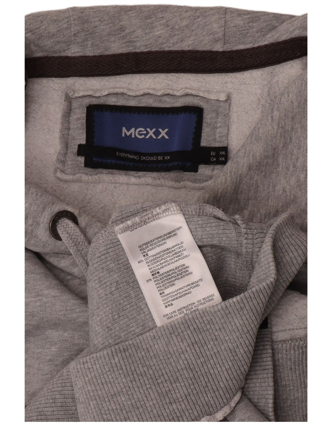 Felpa con cappuccio grafica da uomo Mexx 2XL cotone grigio