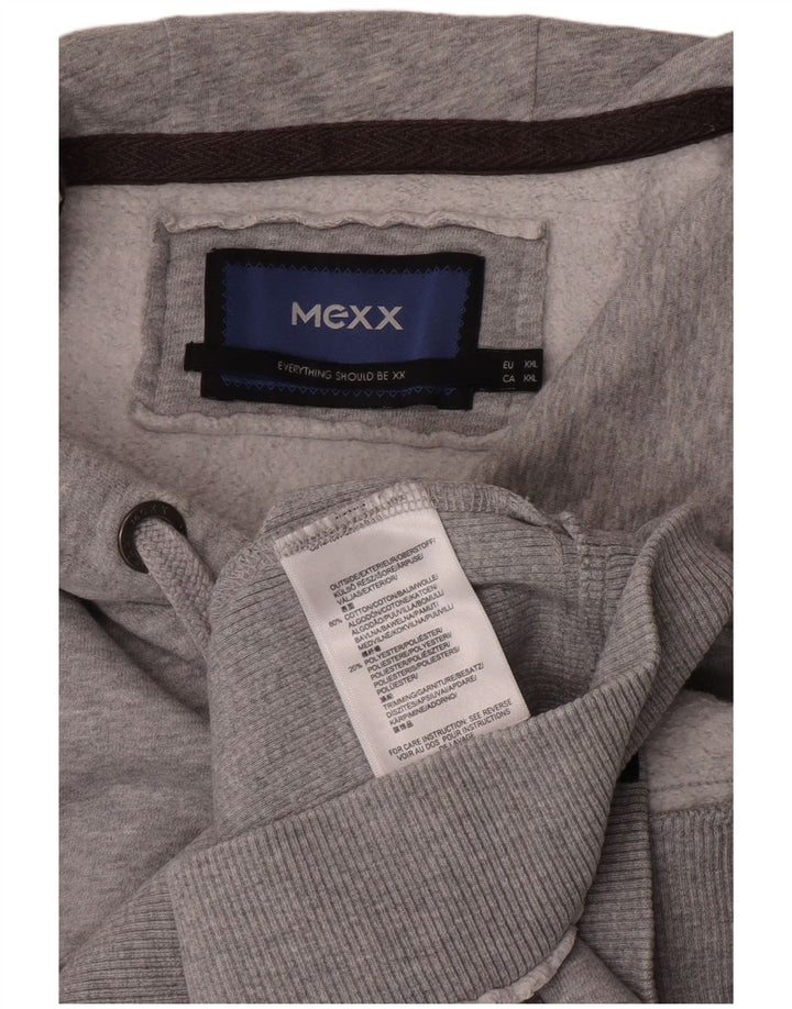 Felpa con cappuccio grafica da uomo Mexx 2XL cotone grigio