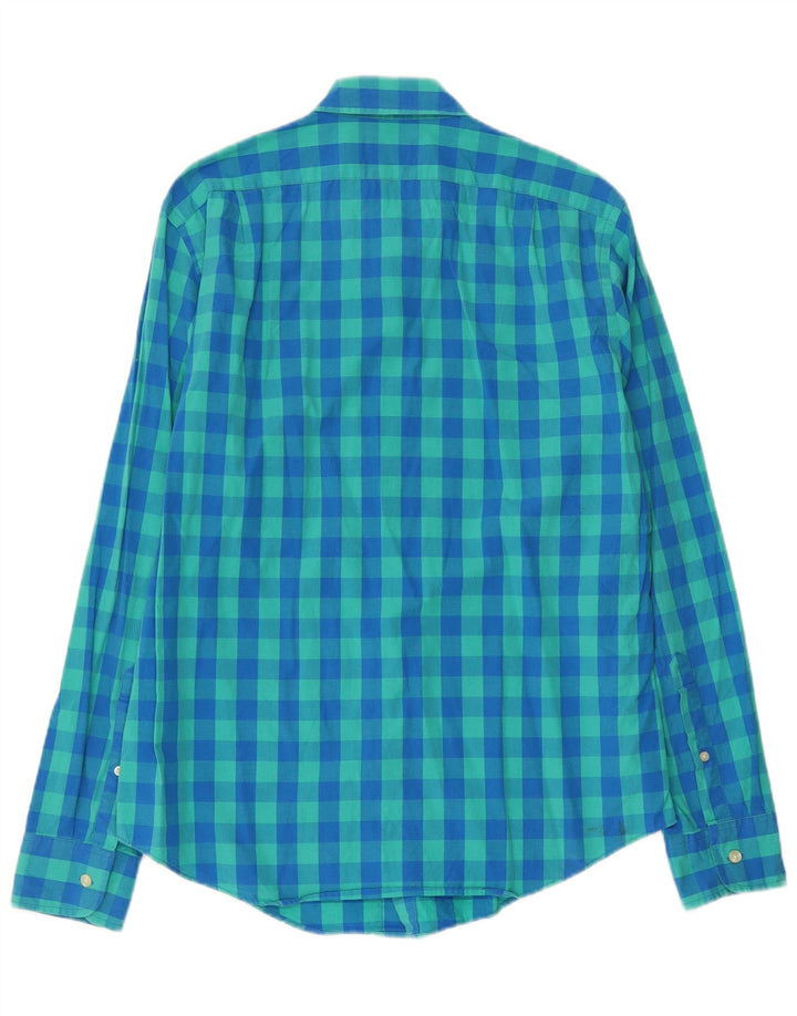 Camicia slim fit sartoriale da uomo J. Crew in cotone a quadri blu medio