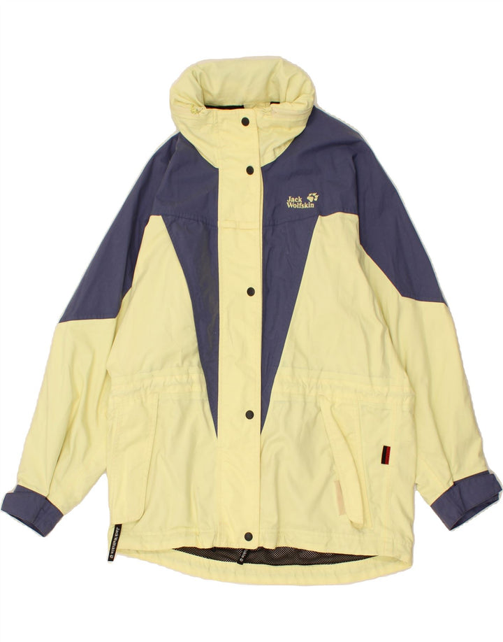 JACK WOLFSKIN Giacca a vento da donna UK 6 XS Giallo Colourblock
