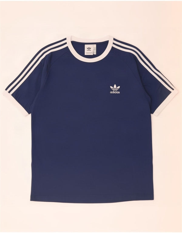 T-shirt da uomo Adidas Top XL in cotone color block blu navy