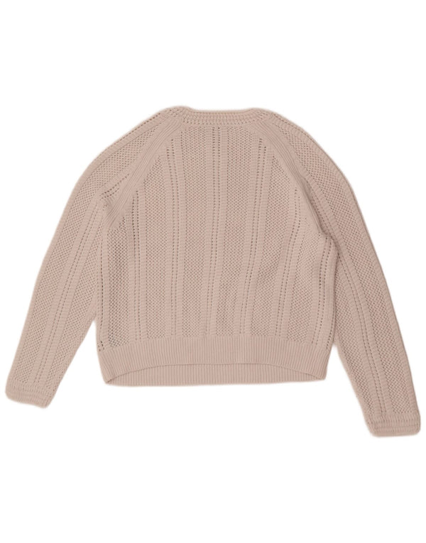 Maglione girocollo corto da donna Marks & Spencer UK 14 medio bianco sporco