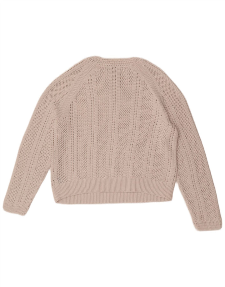 Maglione girocollo corto da donna Marks & Spencer UK 14 medio bianco sporco