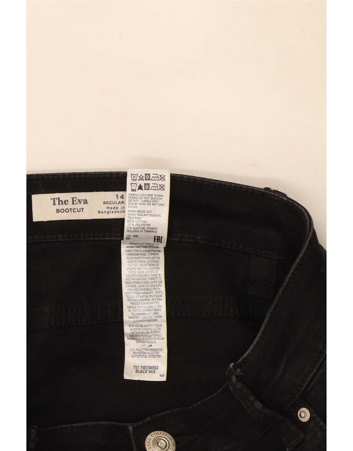 Marks & Spencer Donna The Eva Bootcut Jeans UK 14 Large W32 L30 Nero