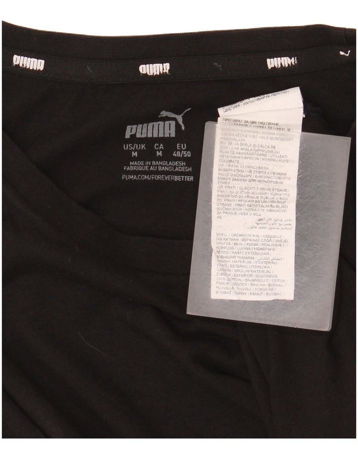T-shirt da uomo Puma Top in cotone nero medio