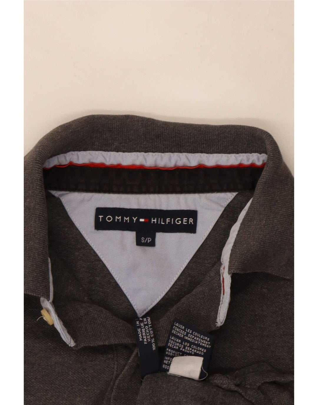 Polo da uomo Tommy Hilfiger piccola in cotone grigio