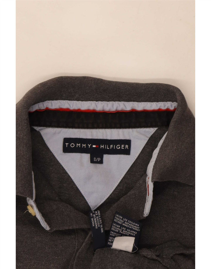Polo da uomo Tommy Hilfiger piccola in cotone grigio
