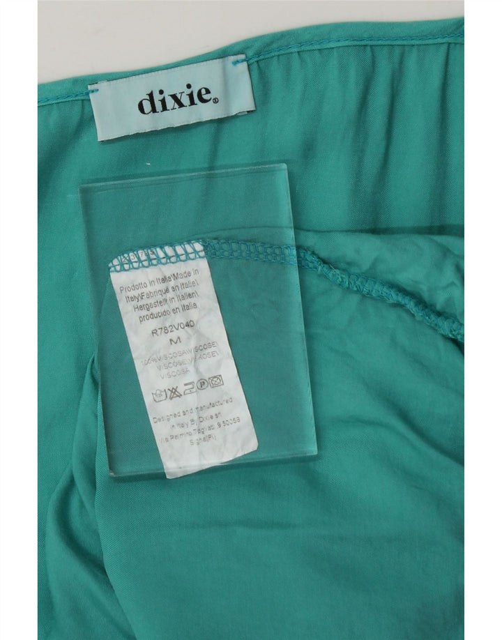 VINTAGE Womens Crop Cami Top UK 12 Medium Turquoise Viscose Vintage Vintage and Second-Hand Vintage from Messina Hembry 