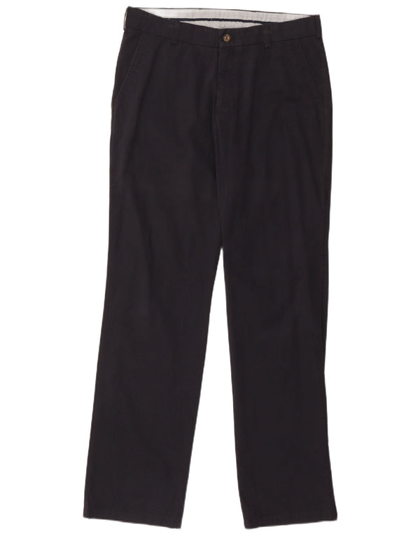 Pantaloni chino dritti da uomo Tommy Hilfiger W34 L34 cotone blu navy