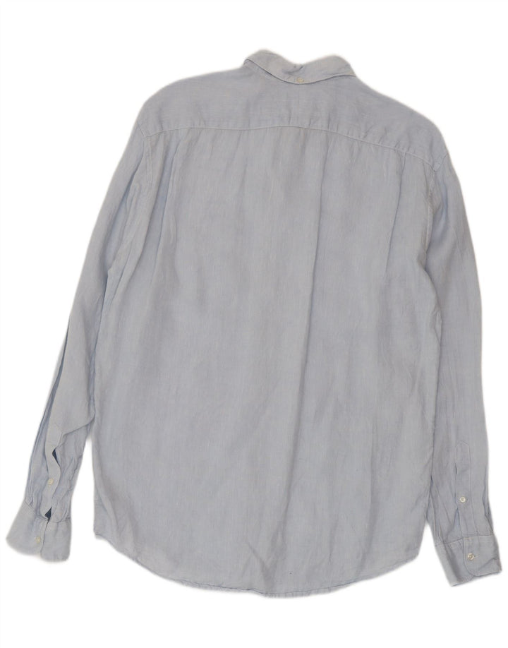 Camicia Lacoste da uomo vestibilità regolare taglia 40 lino blu medio