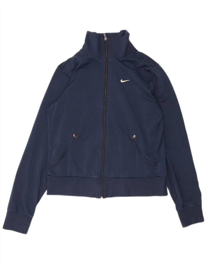 Giacca da tuta da donna Nike UK 14/16 Large Blu Navy Poliestere