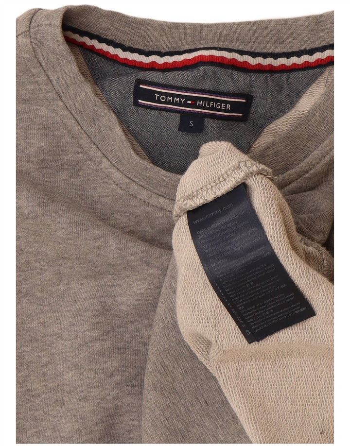 Felpa da uomo Tommy Hilfiger Maglione piccolo cotone chiazzato grigio