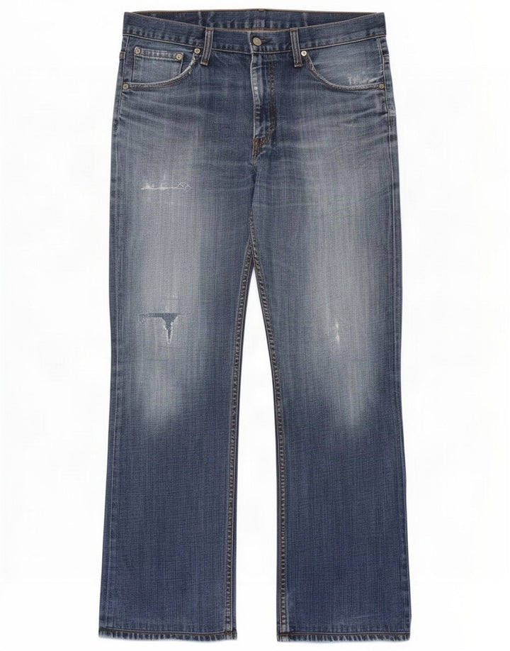 Levi's Uomo 507 Jeans Bootcut effetto consumato W34 L30 Blu Cotone