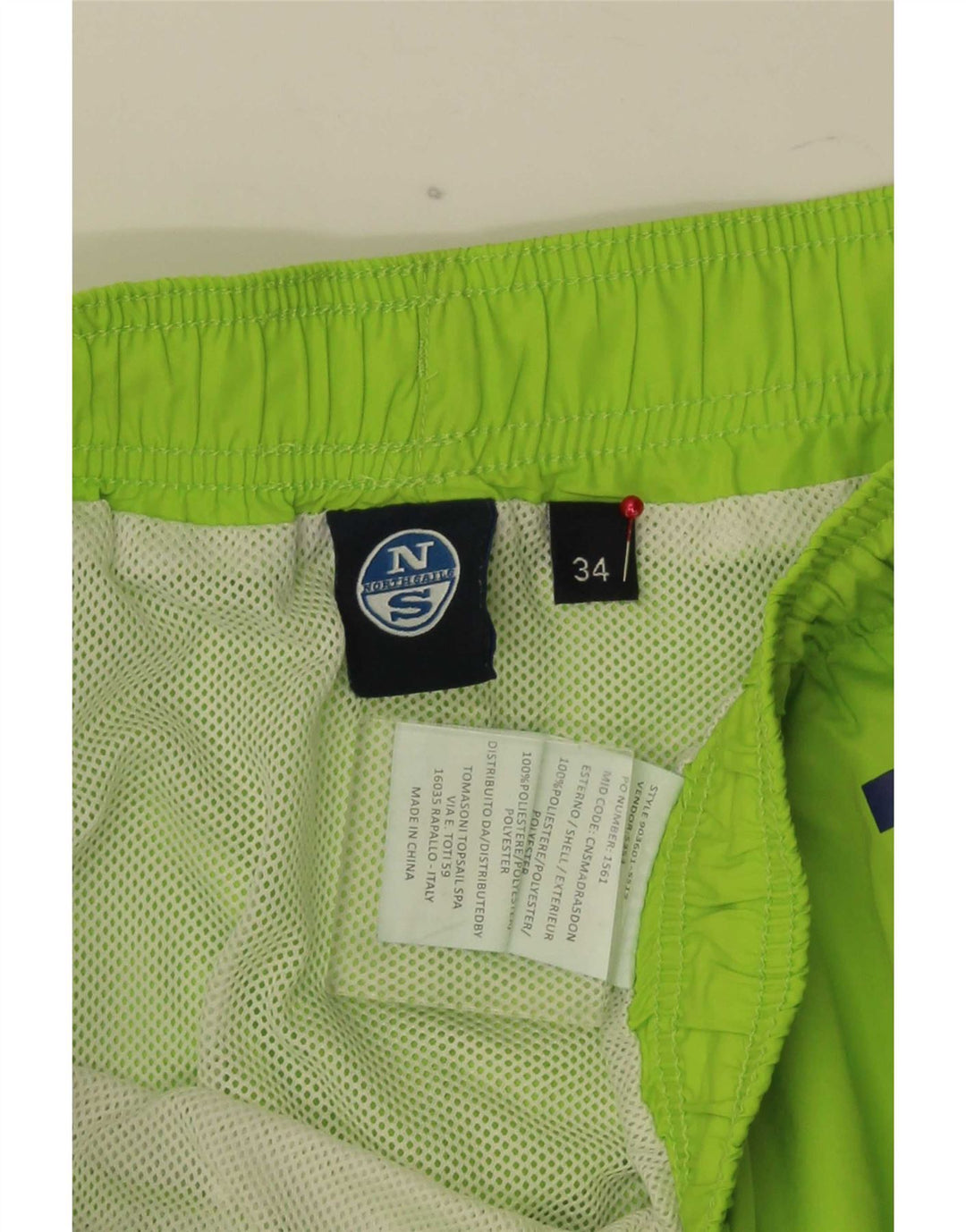 Pantaloncini da bagno grafici da uomo North Sails grandi in poliestere verde