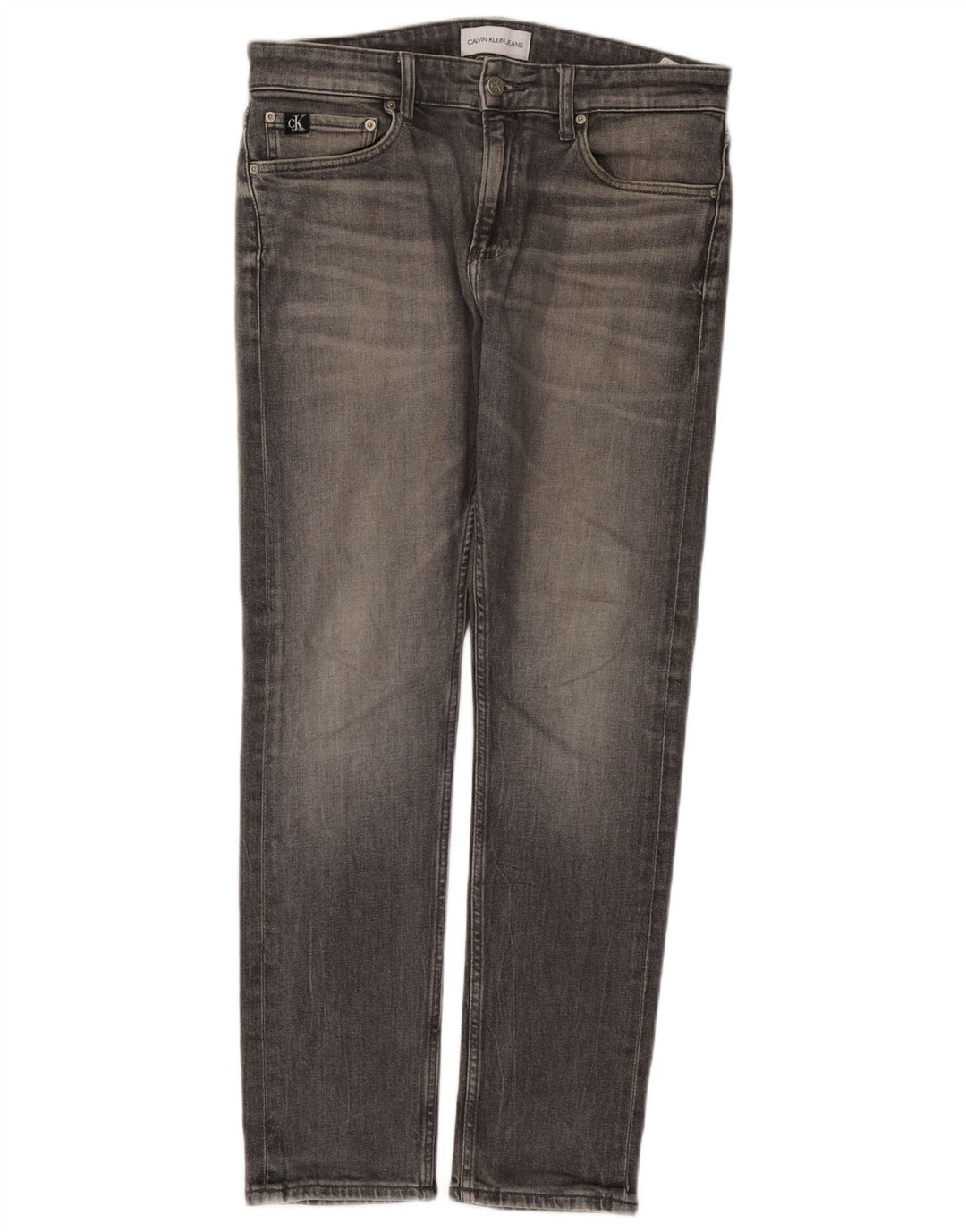 Calvin Klein Uomo Larston Slim Jeans W32 L30 Cotone Grigio