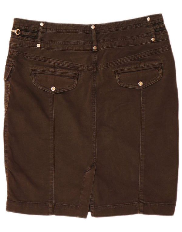 Gonna Trussardi Donna Denim IT 42 Media W28 Marrone Cotone
