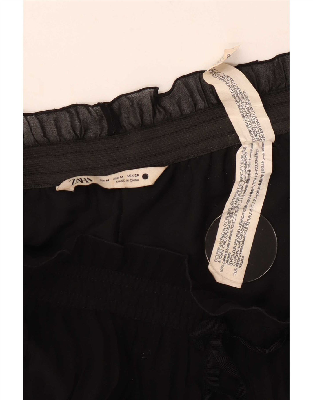Pantaloni Capri a vita alta da donna Zara Cullotes medi W28 L20 neri