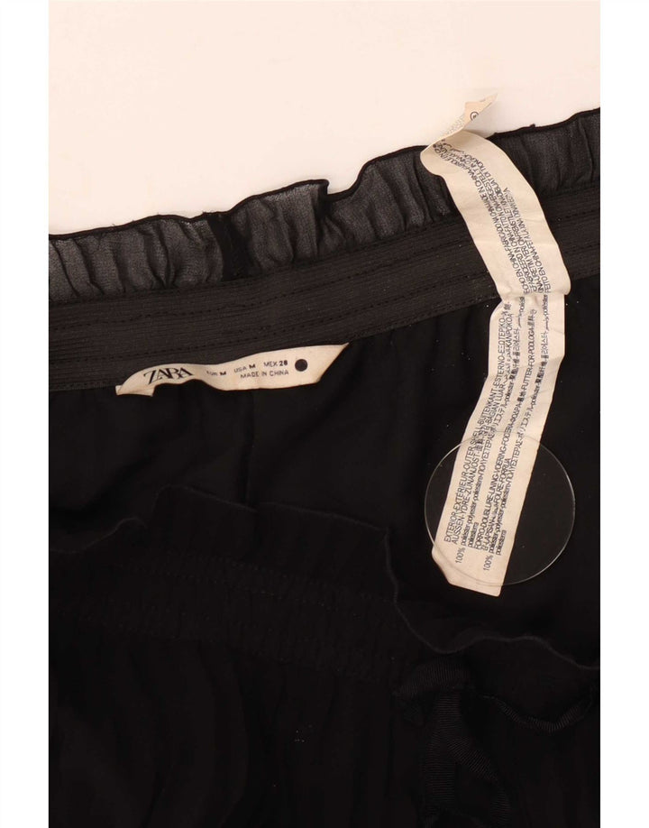 Pantaloni Capri a vita alta da donna Zara Cullotes medi W28 L20 neri